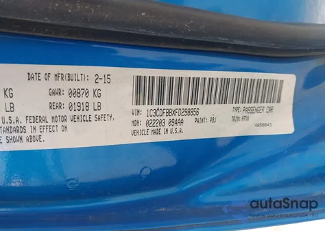 2015 Dodge Dart Sxt из США, поврежденный, VIN 1C3CDFBBXFD298856